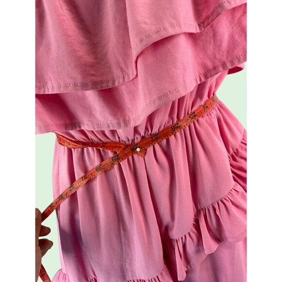 Strut & Bolt Pink Ruffle Layered Midi Sundress size medium - Picture 4 of 16
